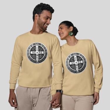 Imagem de Kit 2 Blusas Frio Moletom Careca Sem Capuz Casal Namorados Medalha - M