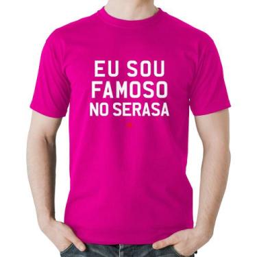 Imagem de Camiseta Algodão Eu sou famoso no Serasa - Foca na Moda, Rosa, P