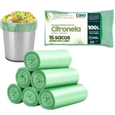 Imagem de Sacos de Lixo Perfumado 100 Litros Banheiro Cozinha Anti Odores Neutra