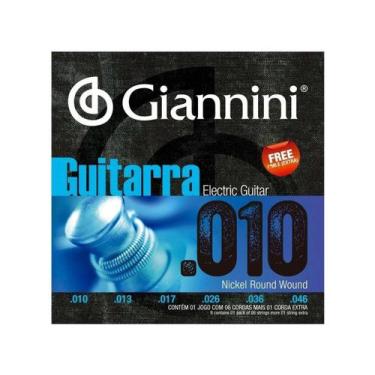 Imagem de Encordoamento Para Guitarra .010 Niquel Round Wound Geegst1 - Giannini