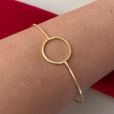 Imagem de Bracelete Quadrado Com Circulo G - 19cm - Ouro 18k - Gardenia Joias