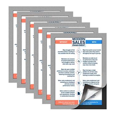 Imagem de Moldura magnética com autoadesivo na parte de trás para parede – Tamanho A4 Letra/papel/arquivo/documento/suporte de pôster, 20,3 x 29,2 cm, Self-adhesive Back, Silver - 30 Pcs