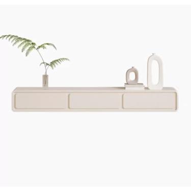 Imagem de Meuble télé mural flutuante 78,7/220.0 cm armário de TV com gavetas, centro de entretenimento montado na parede com armazenamento e prateleira aberta, suporte de mesa de console de mídia para sala de