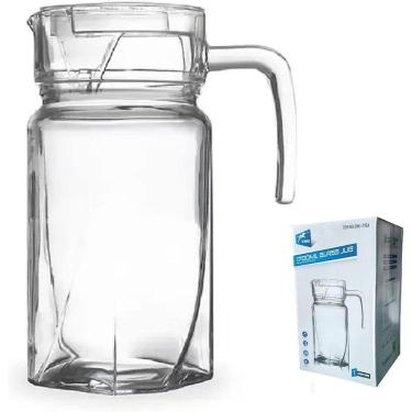 Imagem de Jarra De Vidro Robusto 1700Ml Com Tampa Acrílica Água Suco