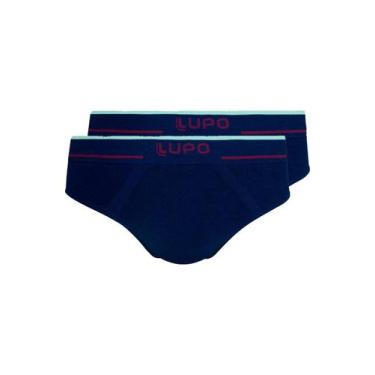 Imagem de Kit com 2 Cuecas Slip Lupo 624-003, Azul marinho, M