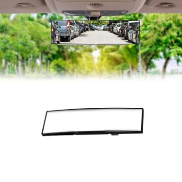 Imagem de QZTYTY Espelho retrovisor, espelho retrovisor interno, extensor de espelhos panorâmicos panorâmicos amplos de 30 cm, clipe no espelho retrovisor, acessórios de carro universais para veículos (espelho