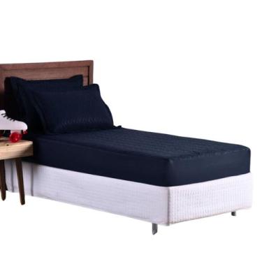 Imagem de Colcha Cobre Leito Roupa Cama Solteiro 2 Pçs Matelado Sleep Elastico Q