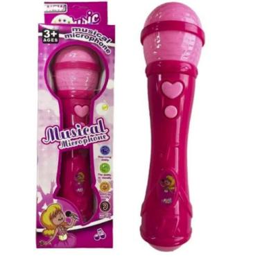 Imagem de Microfone Infantil Sai Voz De Verdade Toca Musica Divertido - ROSA - M