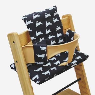 Imagem de Almofada para cadeira de jantar de bebê Outono e inverno Saindo Portátil Antiderrapante Almofada integrada Acessórios para cadeira de crescimento para comer de bebê, coelho, uma peça