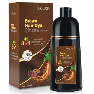 Imagem de Shampoo de coloração de cabelo BOJICA KAISASA Brown 500mL 3 em 1