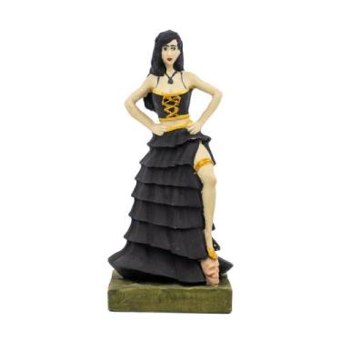 Imagem de Escultura Pomba Gira Preta 15 cm Crânio em Resina - Lua Mística - 100%