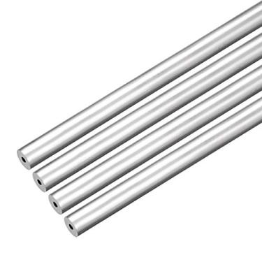 Imagem de uxcell 4 peças 6063 tubo de tubo reto redondo de alumínio sem costura 3,5 m de comprimento 0,39 polegadas ID 0,39 polegadas OD