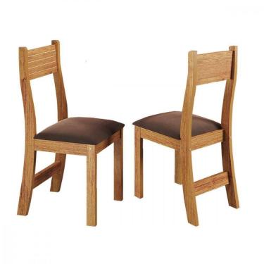 Imagem de Conjunto 2 Cadeiras Para Sala De Jantar Tecido Veludo Bombom Mel
