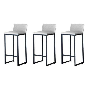 Imagem de Kit 3 Banquetas Alta Dani Reforçada Decorativa Balcão Bancada Cozinha 