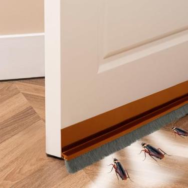 Imagem de Afyinchd Bloqueador De Correntes Ar Para Porta - 39" Borracha Com Escova Reduz Ruído Sob A Parte Externa Brisa À Prova Som Frio Inverno (Marrom)