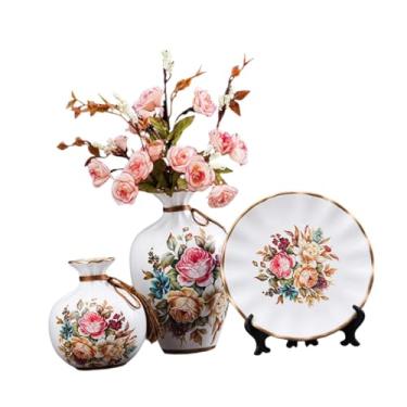 Imagem de Ｂｅｓｇａ 3x Vasos de Cerâmica Arranjos de Flores Exibição Decoração de Casa Vasos Decorativos Modernos Recipientes de Plantas para Sala de Estar Prateleira, Branco