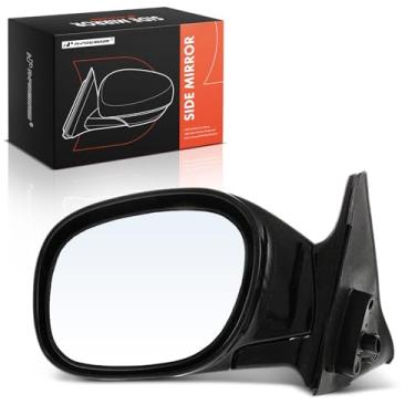 Imagem de A-Premium Espelho retrovisor manual do lado do motorista - compatível com Toyota RAV4 1996 1997 1998 1999 2000, apenas 2 portas - Espelho retrovisor externo externo preto não aquecido dobrável manual