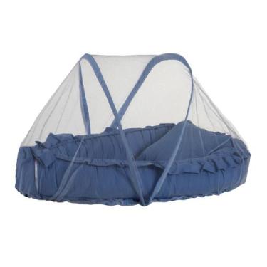 Imagem de Mosquiteiro De Ninho Redutor De Berço Bebê - Monzillo Baby Kids, Azul 