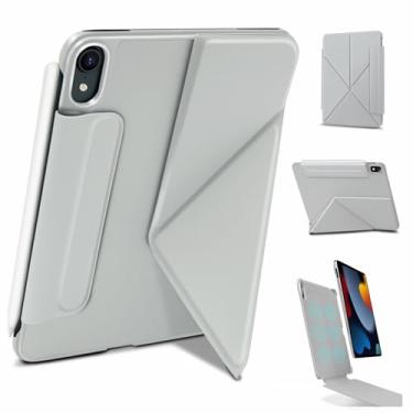 Imagem de Wonzir Capa para iPad mini 7 A17 Pro (2024), iPad mini 7ª/6ª capa magnética fina e poderosa, 4 ângulos estandibg, capa com suporte vertical, com ativar/hibernar automaticamente e com suporte para