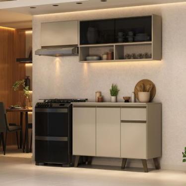 Imagem de Armário de Cozinha Compacta Atlanta Kitch Carraro Amêndoa