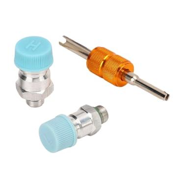 Imagem de 3 peças Kit de núcleo de válvula de ar condicionado tampa válvula AC kit de vedação para assento de compressor de carro AC 508
