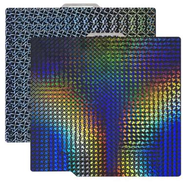 Imagem de RugooSpink X1 X1C A1 257,5 x 257,5 mm placa de construção dupla face chapa de aço removível cama aquecida plataforma H1H lisa para impressora 3D Bambu X1E P1P P1S (caleidoscópio + cor deslumbrante)