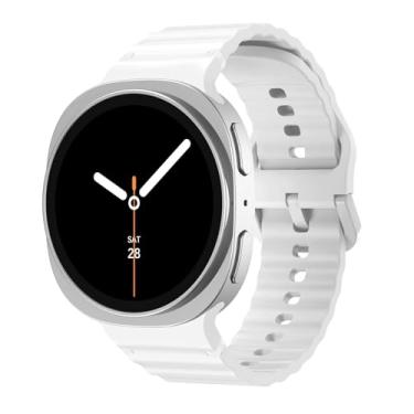 Imagem de Pulseiras de silicone esportivas compatíveis com Samsung Galaxy Watch 8 de 40 mm e 44 mm/8 Classic de 46 mm e mulheres, macia à prova d'água sem lacunas para Samsung Galaxy Watch 8 Classic de 46 mm/8