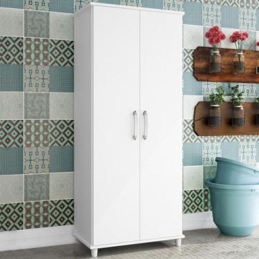 Imagem de Armário Multiuso Slim 2 Portas 4 Prateleiras Branco - Percasa