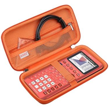 Imagem de BOVKE Estojo rígido de viagem para Texas Instruments TI-84 Plus CE/TI-84 Plus/TI-83 Plus CE/TI-83 Plus/Casio fx-9750GIII Calculadora gráfica, bolso de malha para cabos USB, manual, canetas, acessórios