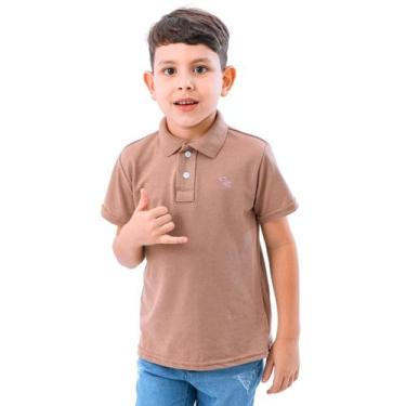 Imagem de Camisa Polo Infantil Menino Algodão Piquet - Daze Modas, Marrom, 08