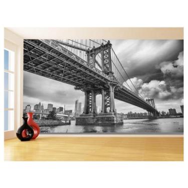 Imagem de Papel De Parede Cidade Ponte Prédios New York 3,5M Ncd278 - Você Decor