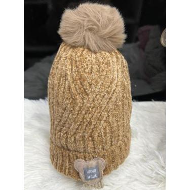 Imagem de Touca Gorro Infantil de Frio inverno Forrada Pompom menino menina(6mes