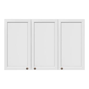 Imagem de Armário Aéreo Unna 3 Portas 120cm Branco - Poliman Móveis Branco