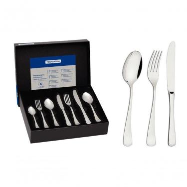 Imagem de Faqueiro Tramontina Mônaco Aço Inox Com Facas De Mesa Forjadas 42 Peças