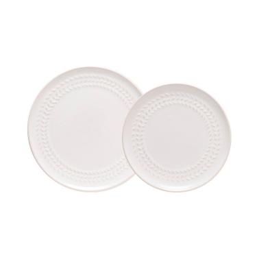 Imagem de Jogo Copa E Cia 8 Peças Tramato Em Cerâmica Off-white