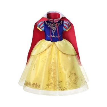 Imagem de Vestido De Princesa Branca De Neve Para Meninas Com Capa Fantasia De F