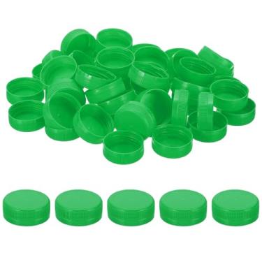 Imagem de PATIKIL Tampa de garrafa de plástico interna de 38 mm/1,5 pol, 200 peças de substituição de tampas de garrafa de armazenamento para artesanato faça você mesmo suco água leite, verde médio