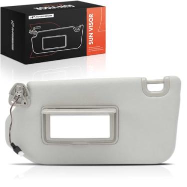 Imagem de A-Premium Viseira solar do lado esquerdo do motorista com espelho compatível com Nissan Pathfinder 2013-2018 e Infiniti JX35 2013, QX60 2014-2017, com cinza, substitui 964003JA0A, 964009PB0A