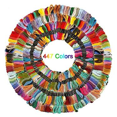 Imagem de 447 fios de ponto cruz de algodão colorido arco-íris cor bordado fio paletas de cores pulseiras fio dental 8m artesanato fio fio de bordado de cores mistas para pulseiras da amizade DIY Thread Crafts