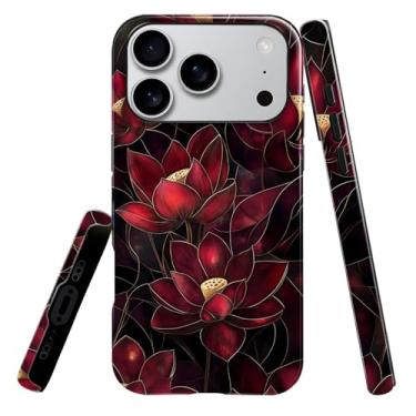 Imagem de heindiy Compatível com iPhone 17 Pro, capa brilhante, proteção total, à prova de choque, anti-arranhões, capa de TPU, capas para homem mulher - flor de lótus vibrante