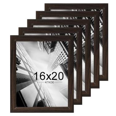 Imagem de KTKDE Conjunto de 5 porta-retratos 40,6 x 50,8 cm, galeria de estúdio, 40,6 x 50,8 cm, moldura de nogueira, moldura grande para fotos, pôsteres – melhor presente para impressões de arte