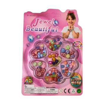 Imagem de Kit para Fazer Pulseiras com Miçangas Coloridas – Brinquedo Criativo e Educativo, Artesanato Infantil e Presente Divertido