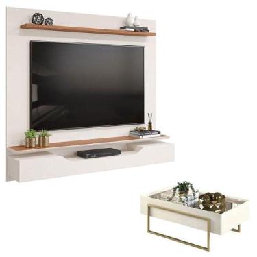 Imagem de Painel Para Levi Off White Freijó E Mesa De Centro Petri Off White - D