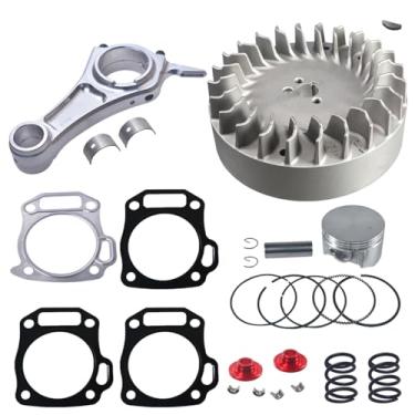 Imagem de Kit de haste de tarugo de volante de alumínio (3.308) com trava de mola de válvula de pistão de topo plano de 70 mm para motores Hemi Predator 212cc 196cc