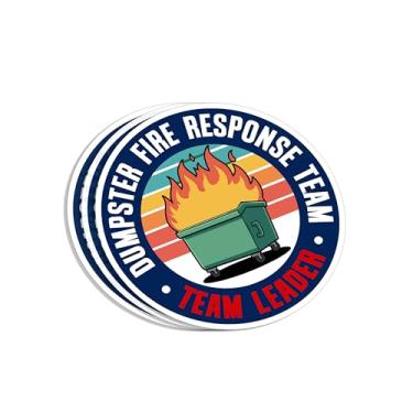 Imagem de (3 peças) Adesivo de vinil divertido de resposta ao incêndio do líder do time de lixo do time de trabalho profissional amante do espaço de trabalho para copo laptop Kindle garrafas de água livros
