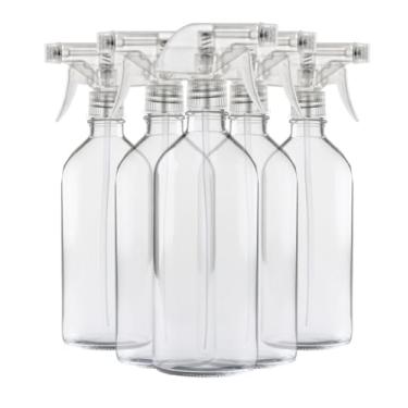 Imagem de 5 Borrifador 500ml com Gatilho - Pulverizador para Limpeza, Jardim e Uso Doméstico e Geral (Spray Transparente + Frasco)