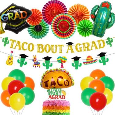 Imagem de Conjunto de decorações de festa Wonmelody Taco Bout a Graduation