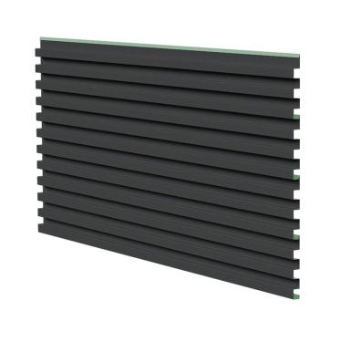 Imagem de Kit 10 Peças Painel Ripado Metálico Lystra 14cm X 300cm Preto absoluto
