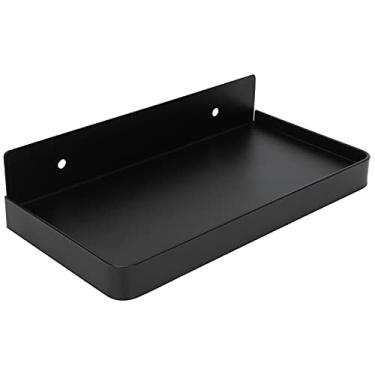 Imagem de Leapiture Suporte de telefone de banheiro de 185 x 90 mm, suporte de parede para celular, suporte de papel higiênico, prateleira de armazenamento de aço inoxidável para banheiro (preto)