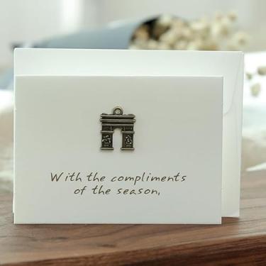 Imagem de 20 peças Retro Blessing Birthday High-End Thank You Message Card Lover Thanksgiving Christmas Day Cartão de felicitações (12-Arc De Triomphe)